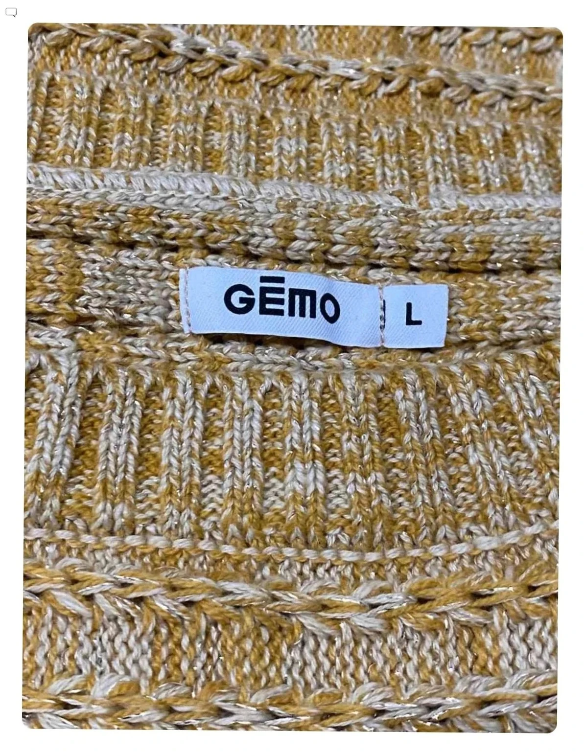 Jersey de malla texturizada amarillo mostaza y dorado talla L 🌟 – photo 5